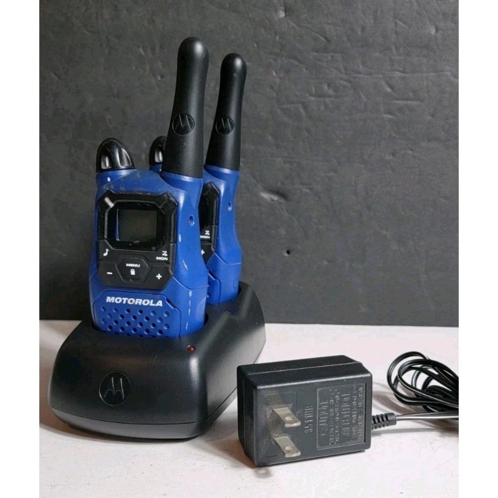 Motorola MC220R Blue 2 Talkabout‎ 16-Mile 22-Channel Two-Way Radios Tested Works